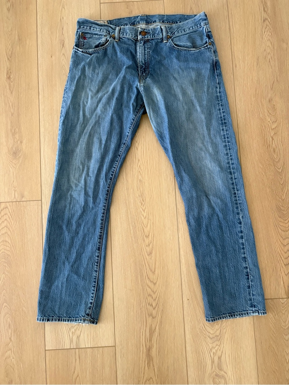 Polo Ralph Lauren RL 67 Men’s  Denim Jeans 36x32 Blue Straight Leg 100% Cotton